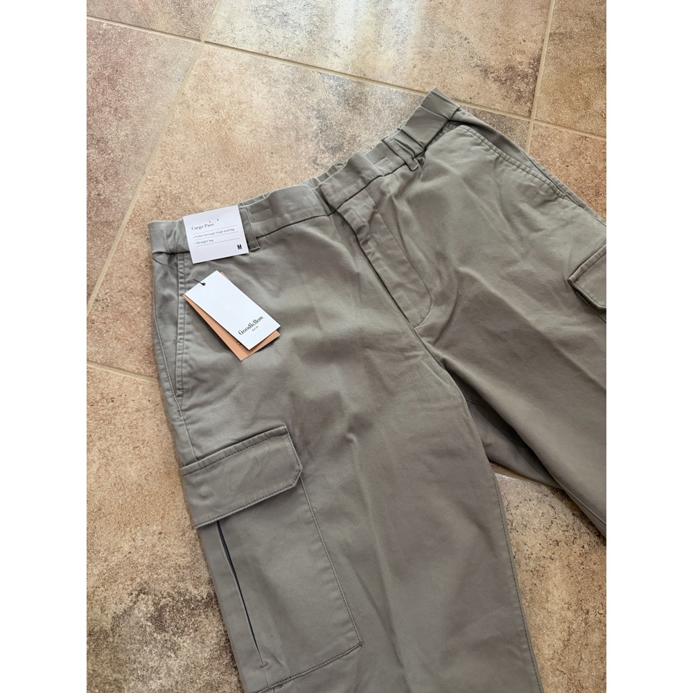 Men's Goodfellow Straight Leg Khaki Vintage Cargo Pants Size Medium NWT - Picture 2 of 7